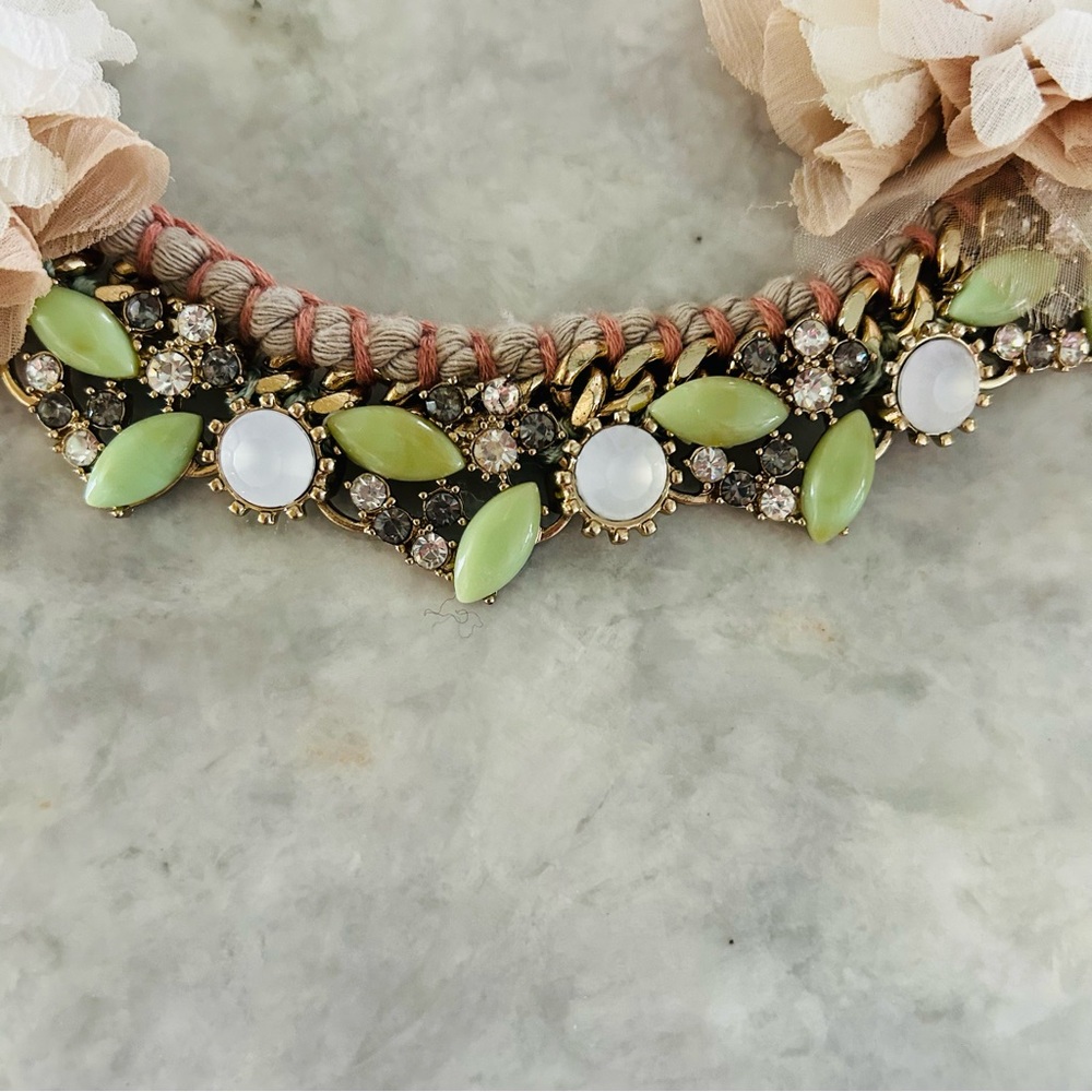 Anthropologie Sway Pink Floral Beaded Jewel Rope Adjustable Necklace - Picture 4 of 10
